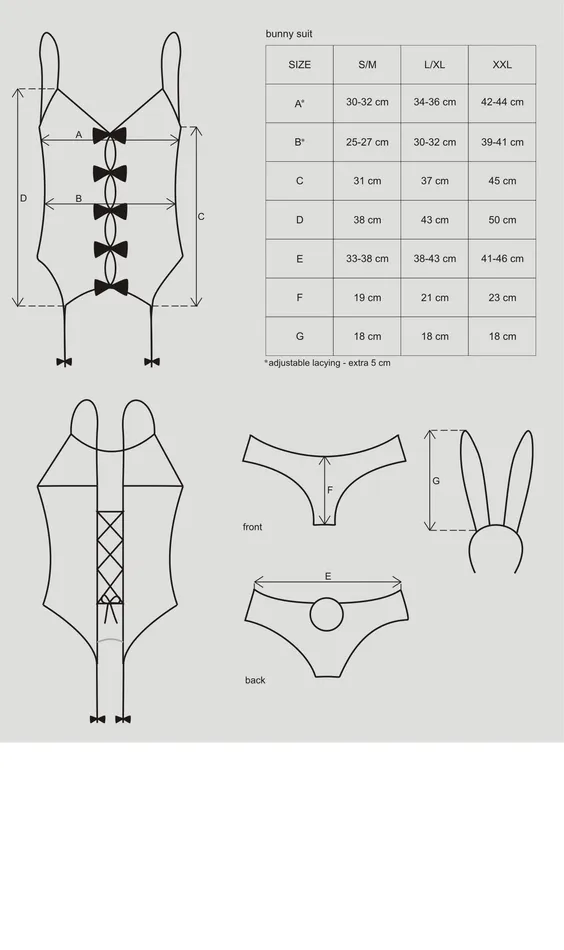 Vibrators Obsessive Bunny Suit 4 Pc Costume