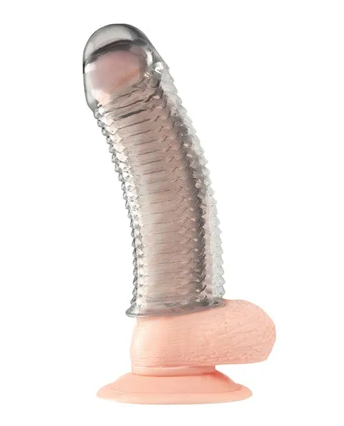 Blue Line C B 65 Textured Penis Enhancing Sleeve Extension Clear Blue Line Male Sex Toys Blue Line C B 65 Textured Penis Enhancing Sleeve Extension Clear Blue Line Male Sex Toys