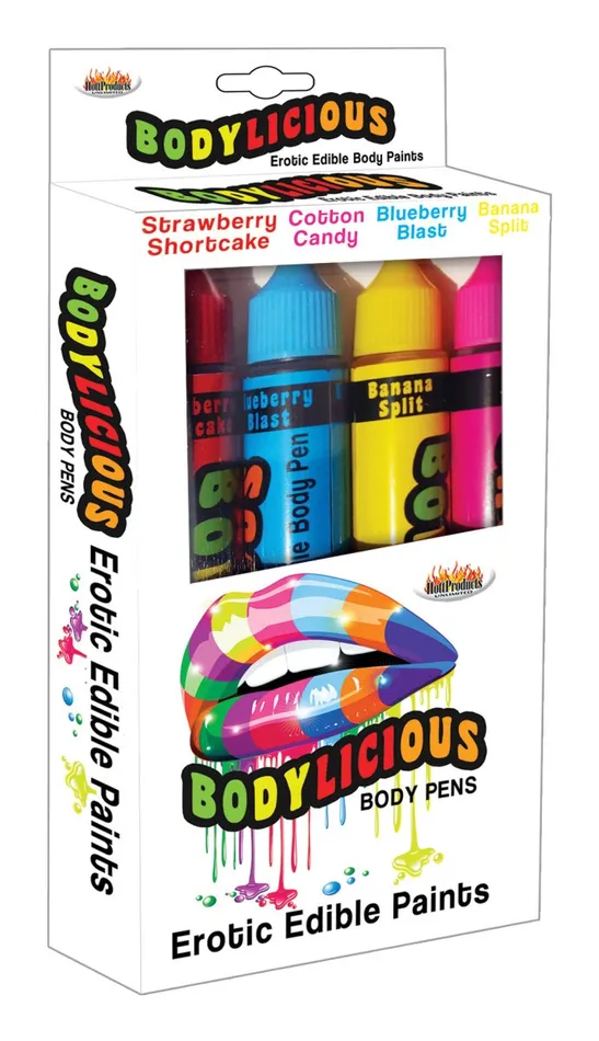 Hott Products Female Sex Toys Bodylicious Edible Body Pens 4pk Assorted Flavors