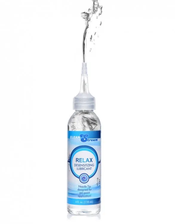 XR Brands Clean Stream Sexual Health Wellbeing Relax Desensitizing Lubricant With Nozzle Tip 4 Oz 118ml XR Brands Clean Stream Sexual Health Wellbeing Relax Desensitizing Lubricant With Nozzle Tip 4 Oz 118ml