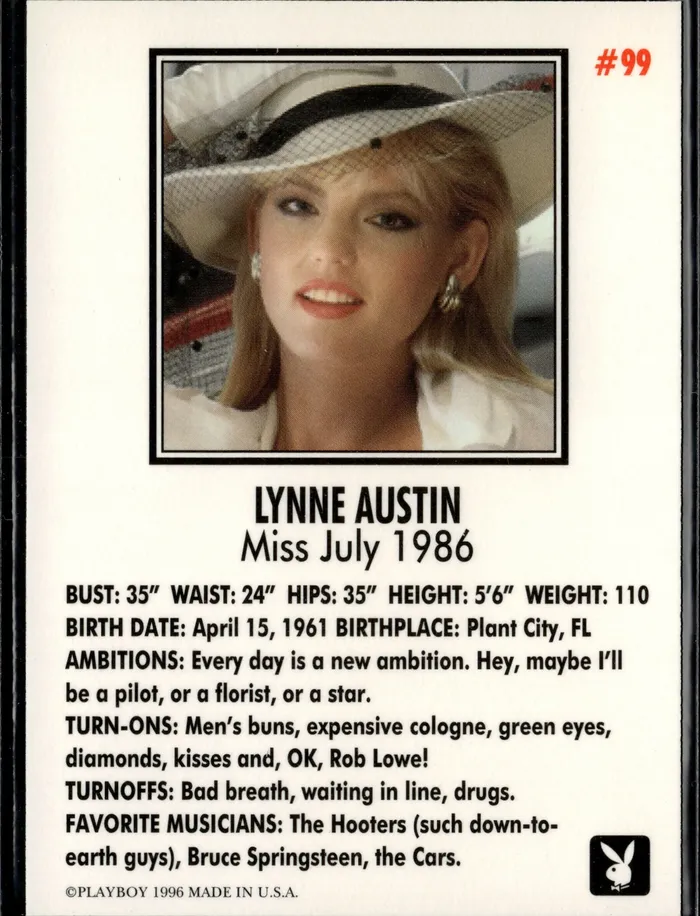 Dans Cards Playboy Centerfolds July Edition Lynne Austin Autograph Card 99 Couples Dans Cards Playboy Centerfolds July Edition Lynne Austin Autograph Card 99 Couples